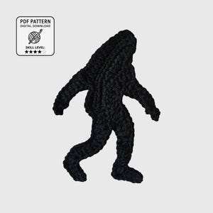Bigfoot Silhouette Crochet Applique Pattern • Sasquatch Motif • Woodland • Forest • Camping & Hiking