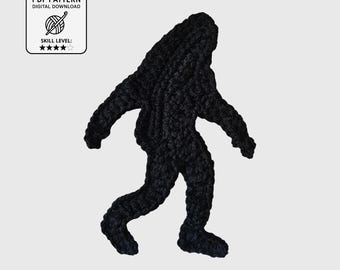 Bigfoot Silhouette Crochet Applique Pattern • Sasquatch Motif • Woodland • Forest • Camping & Hiking