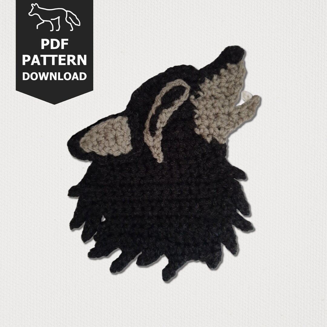 Howling Wolf Applique Crochet Pattern Etsy