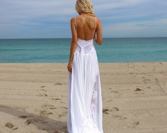 beach wedding dress etsy