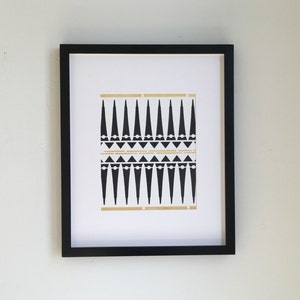 Tribal Wall Art, 8x10, Modern Boho, Aztec Print, Gallery Wall Art, Gold Black Tribal, Black Tribal, Mod boho, Office Decor, Bathroom Art
