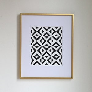8x10 Black And White Moroccan Wall Art