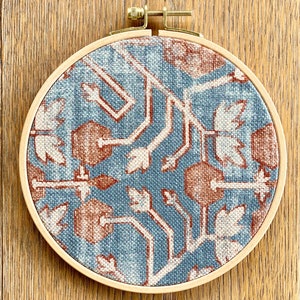 6 "Blau Rost Galerie Wand Große Wandbehang, Holz Kreis Rahmen, Moderne Boho Textilkunst