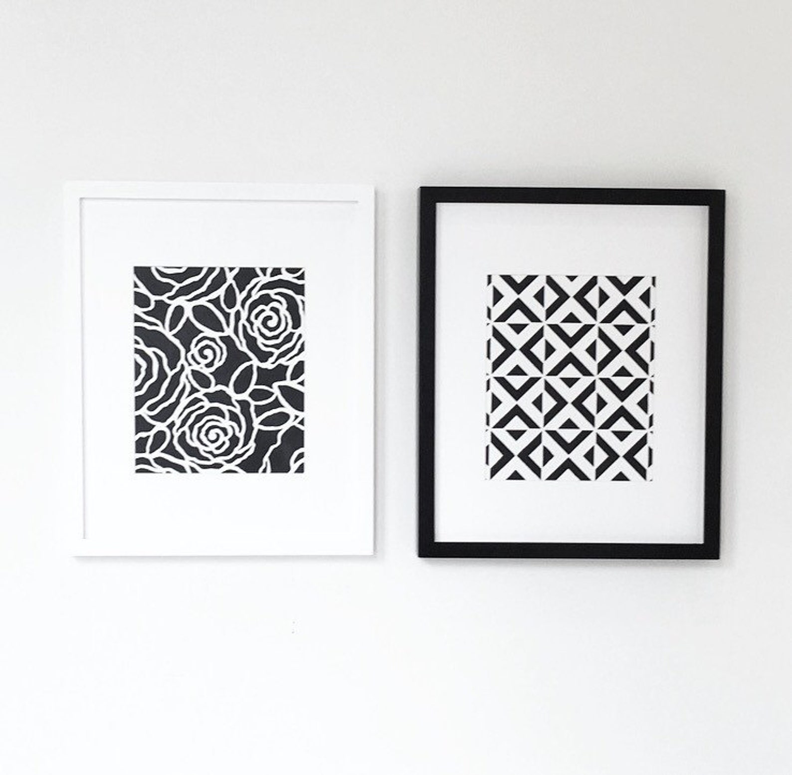 Black White Wall Art 8x10 Set Gallery Wall Set Black Etsy