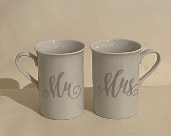 Mr. & Mrs. Coffee Mugs, bridal gift, wedding gift, anniversary gift