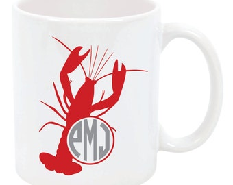 Crawfish / Lobster Monogram Coffee Mug