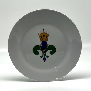 Mardi Gras Fleur de Lis Salad Plate, 7 1/2" | Hostess Gift, Ball Favor, Table Decoration