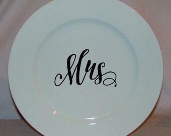 Mr. & Mrs. Dinner Plates, bridal gift, wedding gift, anniversary gift
