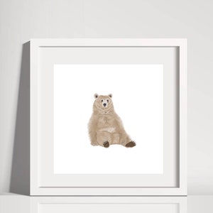 Brown Bear Illustration Print | illustrated Print | Bear illustration | Bear print | Bear | Bear Artwork | Bear Art | Digital Bear Print