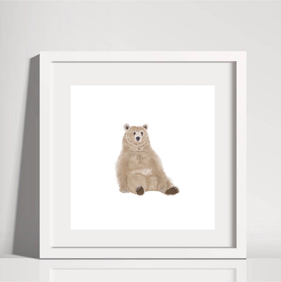 Brown Bear Illustration Print | illustrated Print | Bear illustration | Bear print | Bear | Bear Artwork | Bear Art | Digital Bear Print