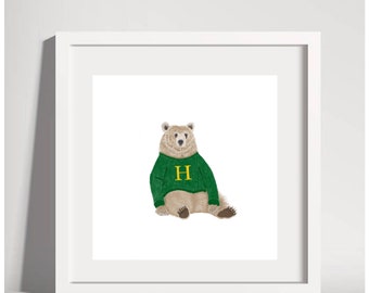 Brown Bear Illustration Print | illustration Bear Print | Bear illustration | Bear print | Bear Artwork | Bear Art | Kids Room Artwork