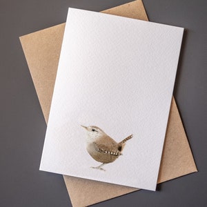 A6 Grußkarte Illustration Wren | Wildtier Grußkarte | Grußkarte | Wren Karte | Wren Illustration Karte | Zaunkönig Illustration |