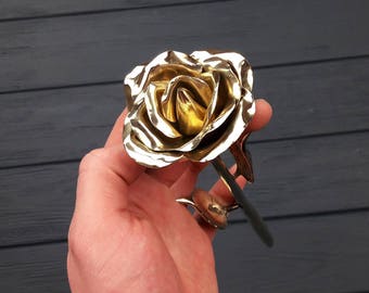 Bronze jewelry, bronze rose, 8 years anniversary, bronze anniversary gift, 8th anniversary gifts, bronze gifts, gift for her, bronze flowers