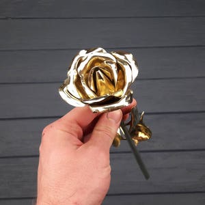 19th anniversary gift, bronze rose, 19 years anniversary, 19 year wedding gift, 19 year,19th anniversary gifts, gift for her, bronze flowers