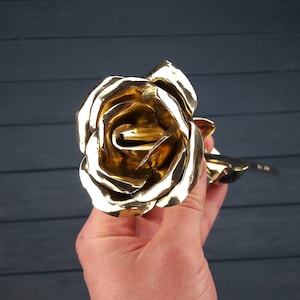 8th anniversary gift, 8th anniversary, bronze anniversary, bronze sculpture, 8 year anniversary, 8th wedding, bronze rose, bronze flowers