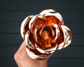Copper rose copper art copper gift 7th anniversary gift 7th anniversary gift copper anniversary gifts for women gift for her copper jewelry