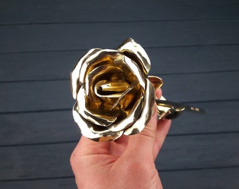 8th anniversary gift, 8th anniversary, bronze anniversary, bronze sculpture, 8 year anniversary, 8th wedding, bronze rose, bronze flowers