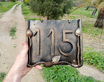 Forged house number, forged house plate, sign for house, street name, vintage forged house numbers, numbers,house number plaque,house plate