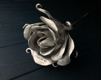 10th anniversary gift, aluminum rose, 10th anniversary, aluminum decor,aluminum  gifts, gift for her, 10th wedding gift, aluminum,