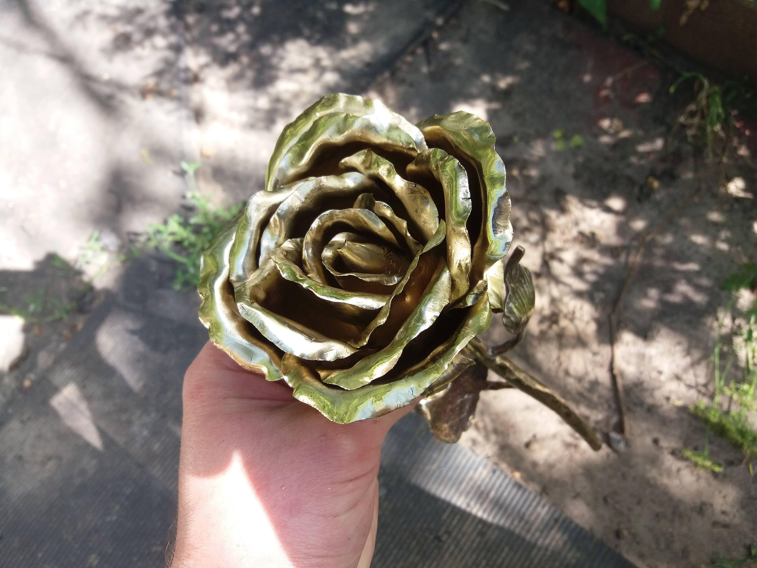 Bronze flower bronze rose 8th anniversary gift gift for Etsy