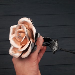 6th year wedding gift for her blacksmith Metal rose Steel rose Forged rose Iron anniversary Iron gifts 6th anniversary gift Forged sculpture