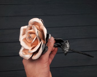 6th year wedding gift for her blacksmith Metal rose Steel rose Forged rose Iron anniversary Iron gifts 6th anniversary gift Forged sculpture