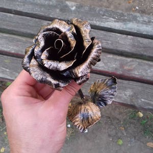 Blacksmith made Metal rose Iron Rose Steel rose Iron gift for her Forged rose Copper Rose Iron anniversary Iron Rose 6th anniversary