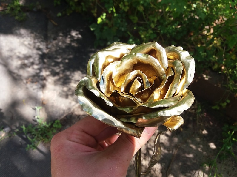 Bronze Flower Bronze Rose 8th Anniversary Gift Gift for Etsy