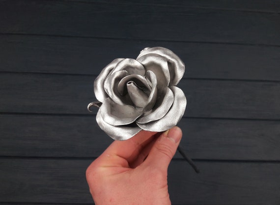 Aluminum anniversary gift, aluminum sculpture, 10th anniversary gift, aluminum rose, aluminum gifts, gift for her, 10th wedding gift