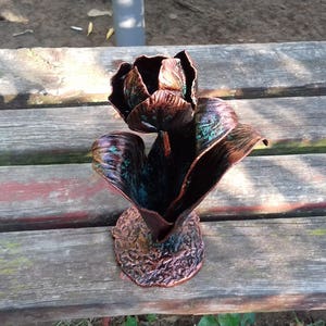 Geschmiedete Tulpe 6. & 11. Eisen Jubiläen Geschenk 4 Jahre Jubiläumsgeschenk Geschmiedete Eisenblume Stahltulpe Eisenblumen Eisengeschenk für sie