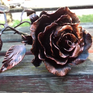 7th anniversary gift, 7th  wedding gift, 7th wedding, Steel rose, Steel, Forged, Copper Rose, wrought  iron, Iron Rose, Metal  flowers