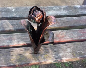 Gesmede tulp, ijzeren bloem, verjaardagscadeau voor haar, cadeau voor haar, verjaardag, verjaardagscadeau voor vriendin, huwelijkscadeau, eeuwige bloem