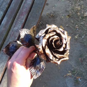 Iron Rose, Metal rose, Steel rose, Forged rose, Copper Rose, anniversary, gift for her, 6th wedding gift, 6th anniversary gift, wife gift