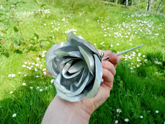 10th anniversary gift, aluminum rose, 10th anniversary, aluminum decor,aluminum  gifts, gift for her, 10th wedding gift, aluminum,