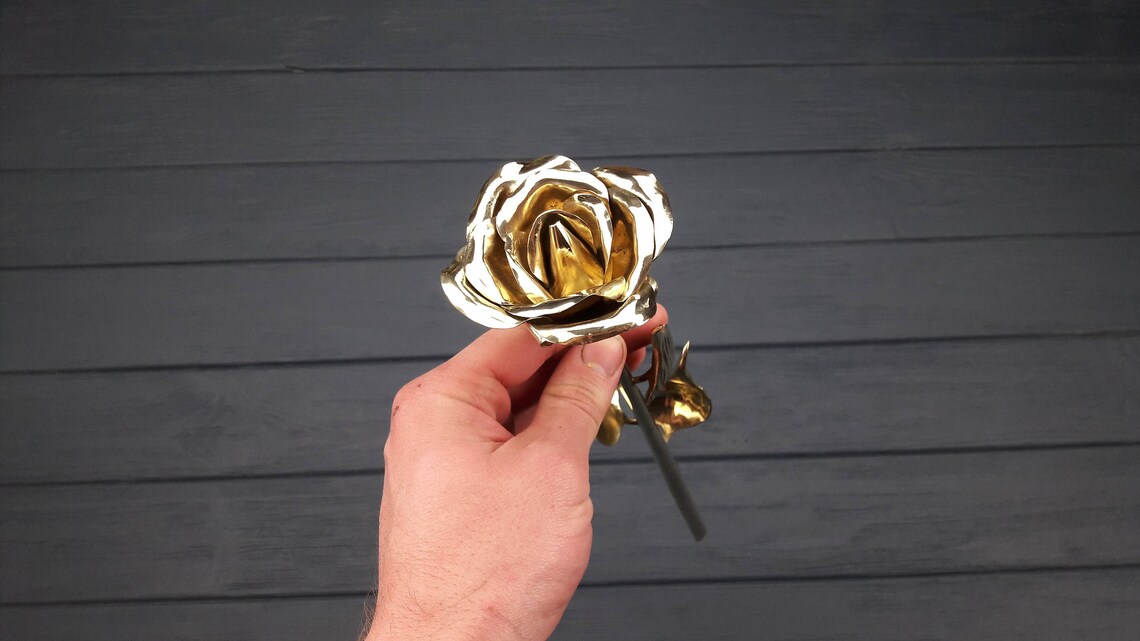 Bronze Anniversary Gift Bronze Rose 8 Years Anniversary Etsy