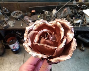 Copper rose, copper jewelry, 7th anniversary, Copper anniversary, Copper art, Copper sculpture, 7 years anniversary, Metal  flowers