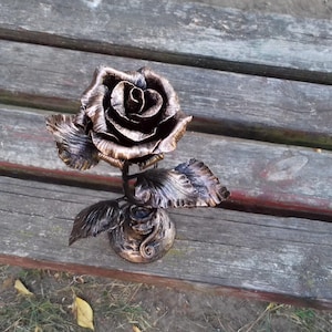 Iron Rose Steel Sixth anniversary gift Metal rose Steel rose Forged rose Iron anniversary Iron Roses 6th anniversary gift Forged sculpture