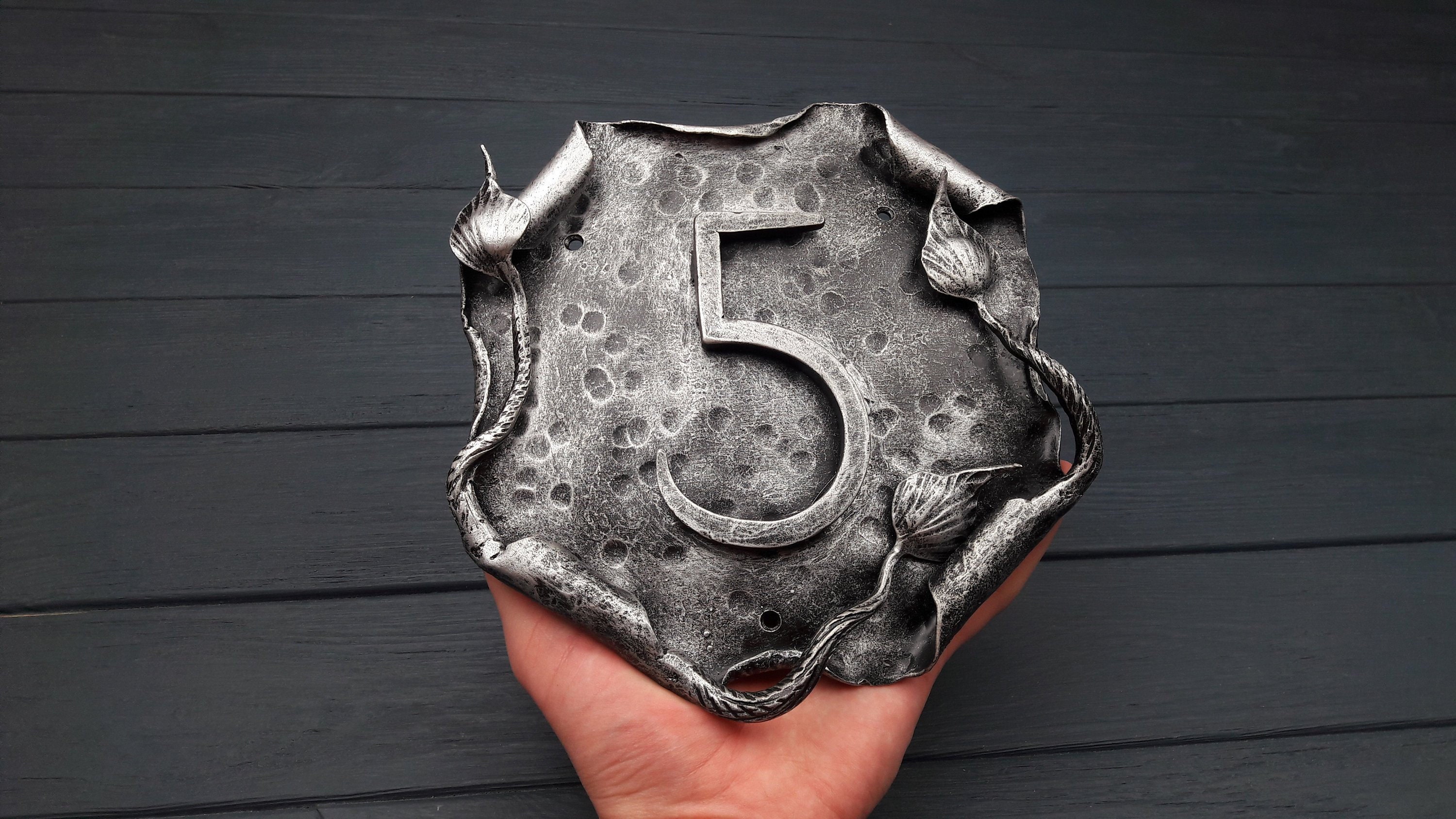 Forged House Number Address Signs Steel Plaque