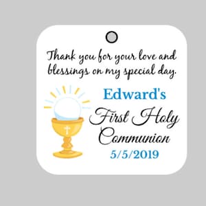 First Holy Communion Tags, First Communion tags,Religious tags,Host and Chalice Communion tags, First Communion, First Holy Communion