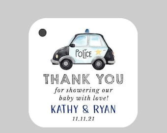 Police Baby Shower Favor Tags,Police Baby Shower Tags,Police Theme Baby Shower Tags,Police Baby Shower Party Tags
