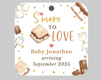 Etiquetas S'MORE TO LOVE, etiquetas S'mores para baby shower, etiquetas S'mores, etiquetas S'mores otoño divertido, etiquetas para baby shower de otoño, etiquetas para baby shower de fogata en el bosque