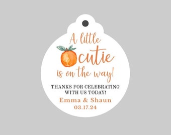 Little Cutie Baby Shower Favor Tags,Clementine Oranges Baby Shower tags,Little Cutie Printed Thank You Tags,A Little Cutie is on the way!
