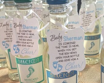 wine bottle baby shower favors