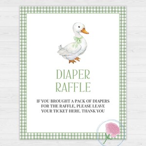 Goose Gender Neutral Diaper Raffle Sign and Raffle Tickets,little Goose ...