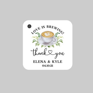 Love is Brewing Favor Tags,Tea or Coffee Bridal Shower Tags,Tea or Coffee Couples Shower Tags,Tea or Coffee Wedding Tags,Love is brewing!