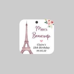 Merci Birthday Favor Tags,Paris Thank you Tags,Eiffel Tower Thank you Tags,French Birthday Merci Tags,Merci Beaucoup Favor Tags,Merci Tags