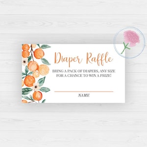 Little Cutie Diaper Raffle Sign and Tickets,Cutie Printable 8x10 Sign & Printable 3.5x2 Raffle Tickets,Cutie Theme Baby Shower Diaper Raffle