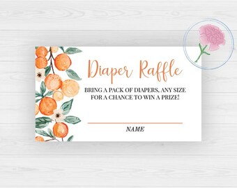 Little Cutie Windel Raffle Zeichen und Tickets, Cutie druckbare 8 x 10 Zeichen & druckbare 3,5 x 2 Raffle Tickets, Cutie Thema Baby Shower Windel Raffle