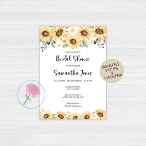 Sunflowers Bridal Shower Invite,Fall Sunflowers Customized Digital Invite,Sunflowers Couples Shower Invite,Sunflowers Wedding Shower Invite