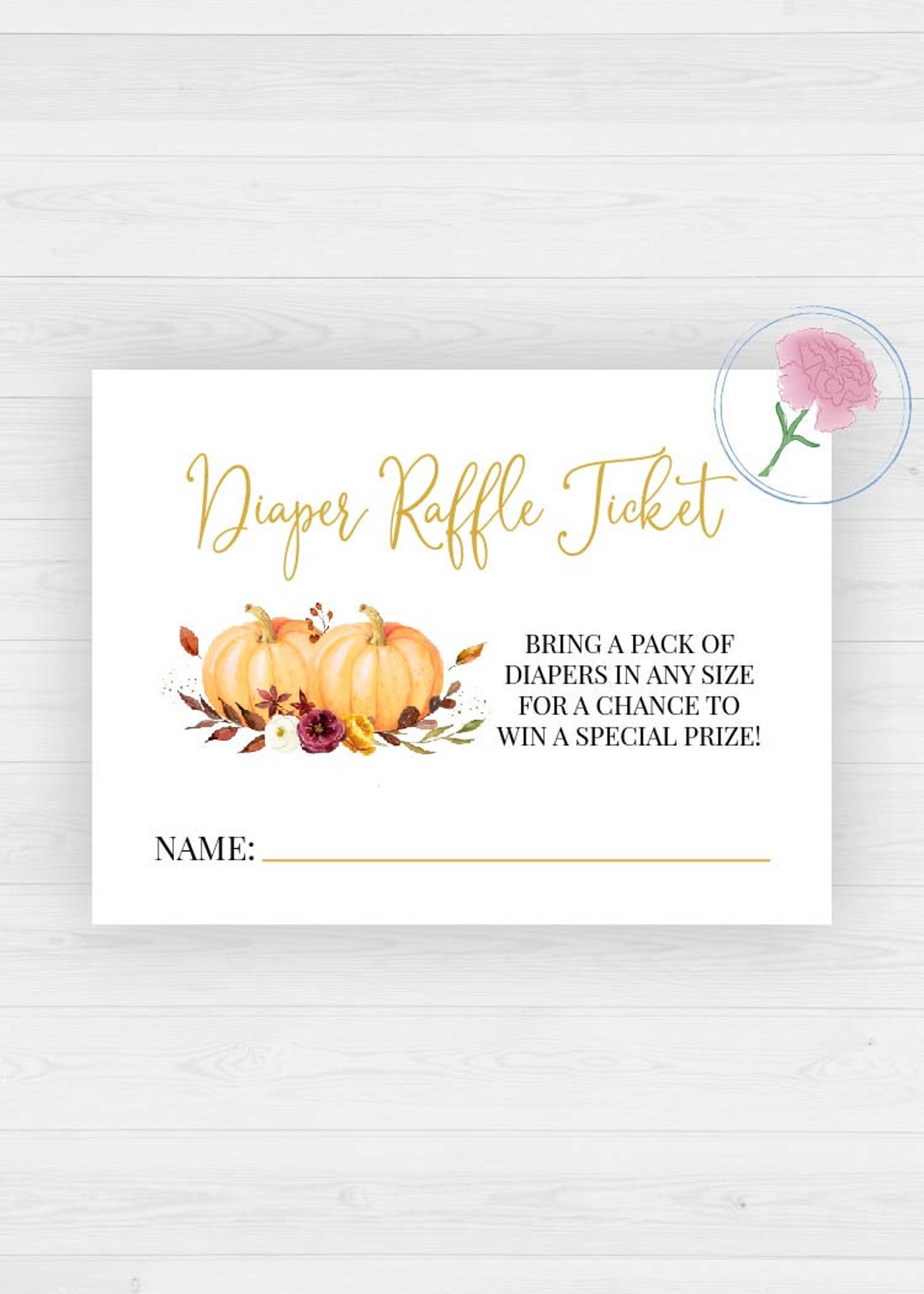Two Little Pumpkins Diaper Raffle Sign and Ticketsfall - Etsy